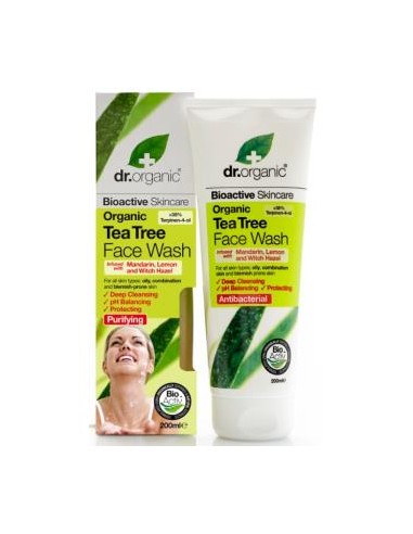 GEL LIMPIADOR FACIAL arbol del te 200ml. DR. ORGANIC