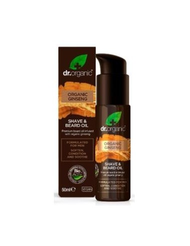 ACEITE DE BARBA Y AFEITADO organic ginseng 50ml. DR. ORGANIC