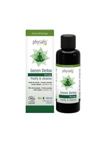 GREEN DETOX purifica y limpia aceite masaje 100ml. PHYSALIS