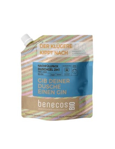 GEL DE BAÑO 2en 1 ginebra 500ml recarga BIO VEGANO BENECOS