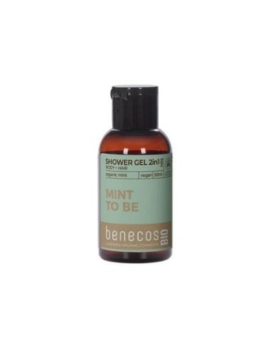 GEL DE BAÑO 2en 1 menta mini viaje 50ml. BIO VEGAN BENECOS