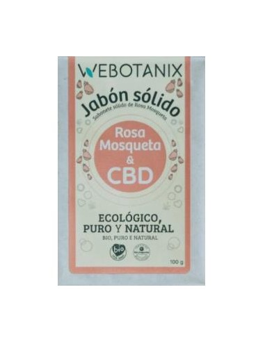 JABON SOLIDO CBD-ROSA MOSQUETA 100gr BIO VEGAN WEBOTANIX