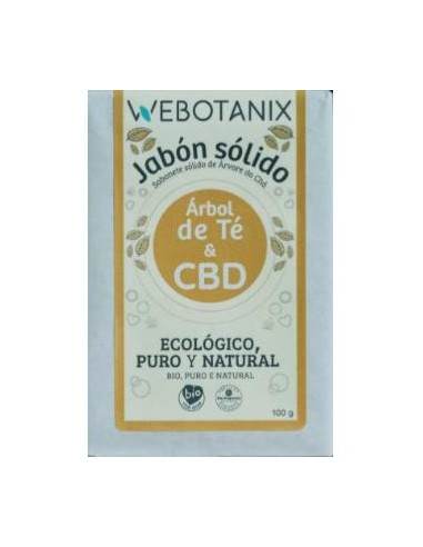 JABON SOLIDO CBD-ARBOL DE TE 100gr BIO VEGAN WEBOTANIX