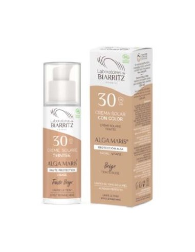 CREMA FACIAL color beige SPF30 50ml. ALGA MARIS - LAB. BIARRITZ