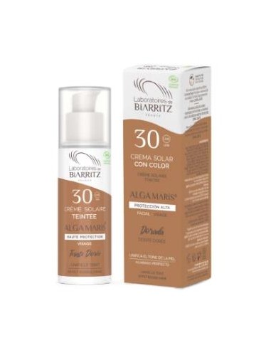 CREMA FACIAL color dorado SPF30 50ml. ALGA MARIS - LAB. BIARRITZ