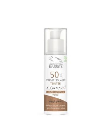 CREMA FACIAL color dorado SPF50 50ml. ALGA MARIS - LAB. BIARRITZ