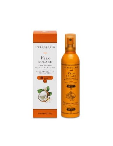 SOLAR velo con monoi y coco SPF10 100ml. LERBOLARIO