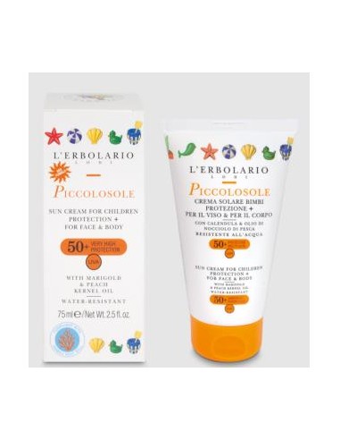 PICCOLOSOLE crema solar infantil SPF 50+ 75ml. LERBOLARIO