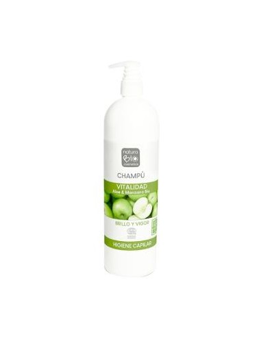 CHAMPU VITALIDAD aloe-manzana 740ml. NATURABIO COSMETICS