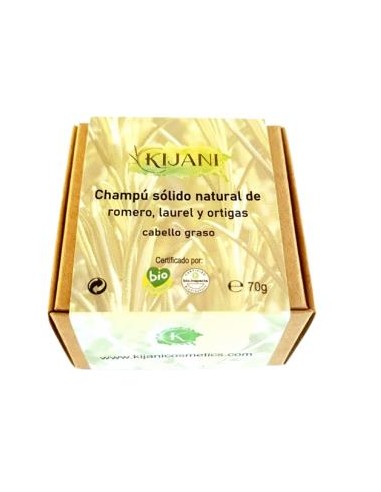 CHAMPU SOLIDO CABELLO GRASO romero y ortiga 70gr. KIJANI