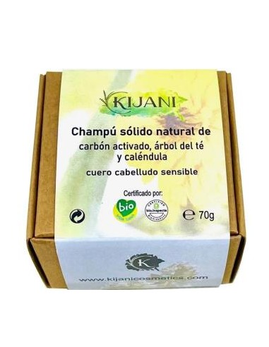 CHAMPU SOLIDO CABELLO SENSIBLE carbon activado 70g KIJANI