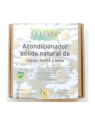 ACONDICIONADOR SOLIDO cacao 60gr KIJANI