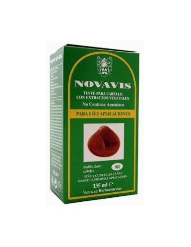 TINTE NOVAVIS 8R RUBIO CLARO COBRIZO 135ml.