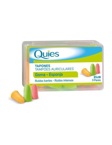 TAPONES ESPUMA colores surtidos 6ud. QUIES