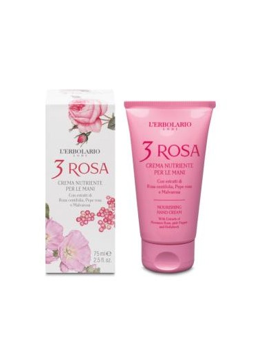 3 ROSAS crema manos nutritiva 75ml. LERBOLARIO