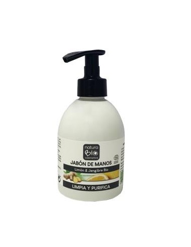 JABON DE MANOS jengibre-limon 300ml. BIO NATURABIO COSMETICS