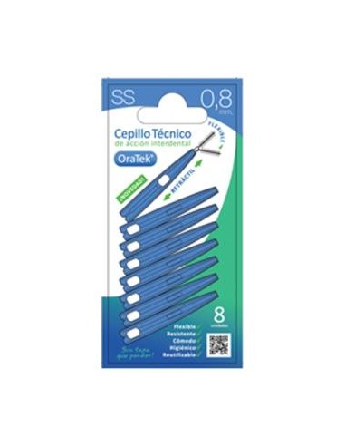 CEPILLO INTERDENTAL RETRACTIL 0,8mm 8ud. ORATEK