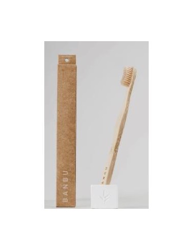 BANBU cepillo dental adulto medio blanco.