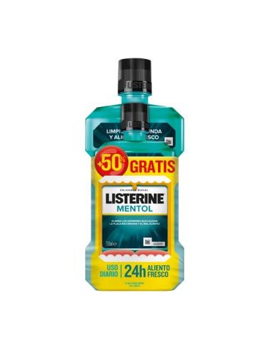 LISTERINE MENTOL 500 ML+250 ML**