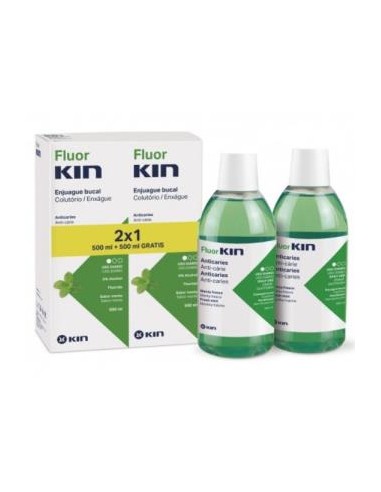 FLUOR KIN PACK 2x1 enjuage anticaries 500ml.