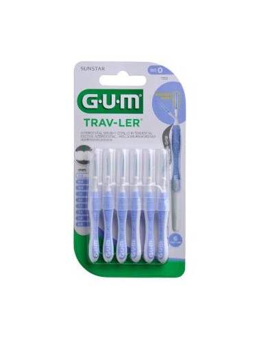 CEPILLO INTERDENTAL TRAV-LER 0.6mm 6un azul claro GUM