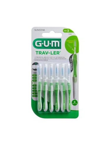 CEPILLO INTERDENTAL TRAV-LER 1414 1,1mm 6un verde GUM