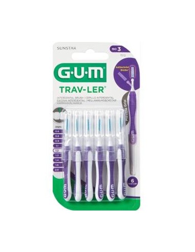 CEPILLO INTERDENTAL TRAV-LER 1512 1,2mm 6un lila GUM