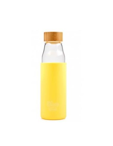 BOTELLA BOROSILICATO tapon bambu amarillo 500ml IRISANA