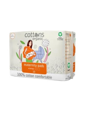 COMPRESA MATERNITY con alas 10uds. ORGANIC COTTONS