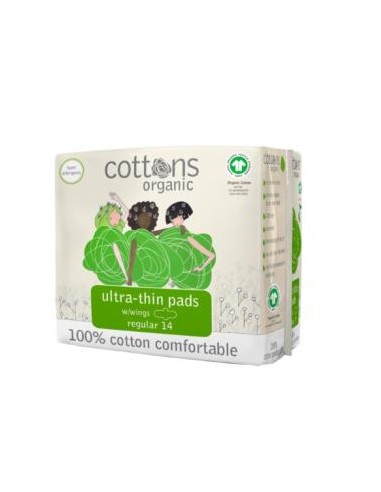 COMPRESA REGULAR ultrafina con alas 14uds. ORGANIC COTTONS