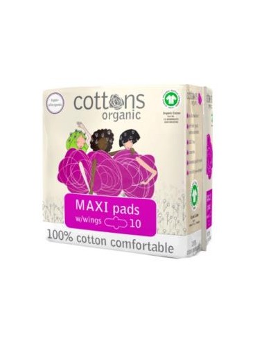 COMPRESA MAXI con alas 10uds. ORGANIC COTTONS