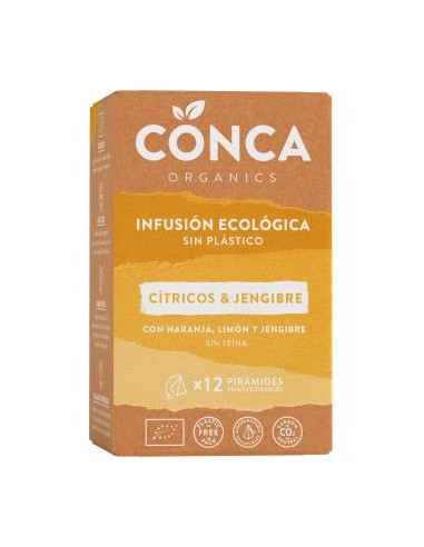 CITRICOS Y JENGIBRE infusion 12piramides. ECO CONCA ORGANICS