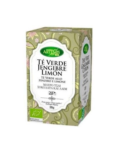 TE VERDE JENGIBRE con limon 20bolsitas. BIO ARTEMIS BIO