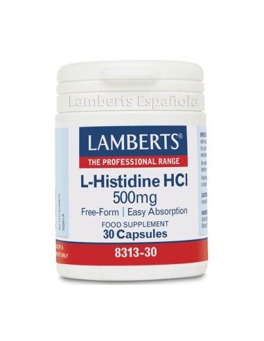 L-HISTIDINA HCl 500 mg. 30 cap. LAMBERTS