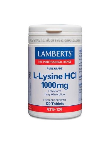 L-LISINA HCl 1000mg. 120comp. LAMBERTS