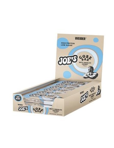 JOES CORE BAR chocolate blanco-coco 12x45gr. WEIDER