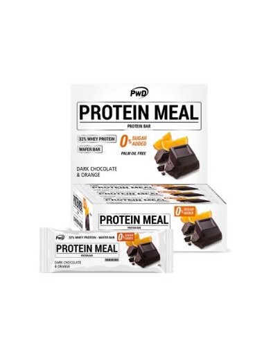 PROTEIN MEAL barritas chocolate negro-naranja 12u PWD