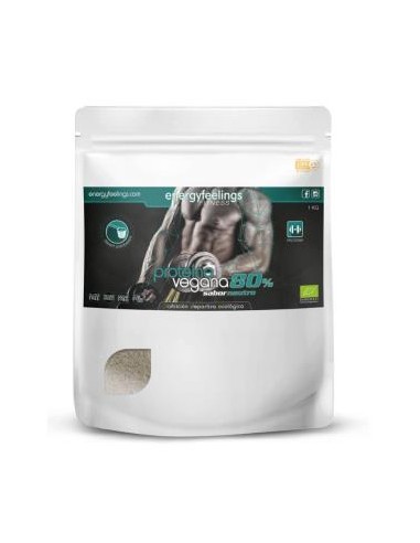 PROTEINA VEGANA 80% neutro 1kg. ECO VEGAN SG ENERGY FEELINGS