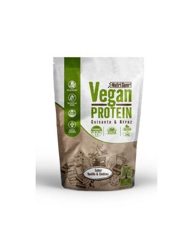 VEGAN PROTEIN vainilla-cookies bolsa 480gr. NUTRISPORT