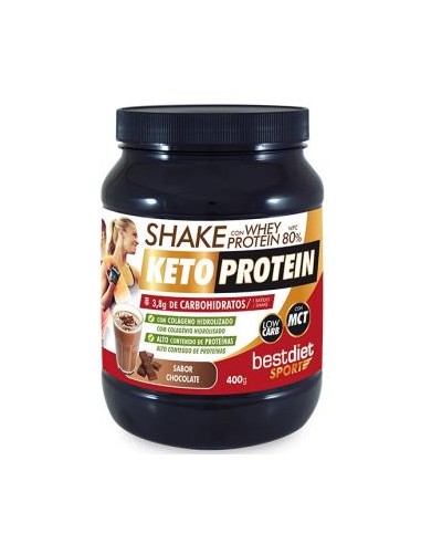 SHAKE WHEY PROTEIN 80% sabor chocolate 400gr. KETO PROTEIN