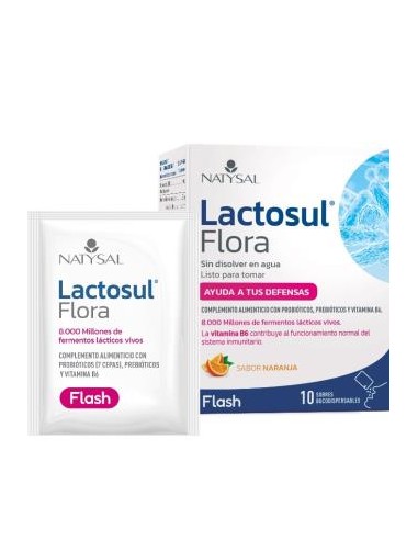 LACTOSUL FLORA flash naranja 10sbrs bucodisp. NATYSAL