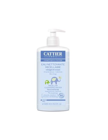 AGUA LIMPIADORA MICELAR CARA Y CUERPO BEBE 500ml. CATTIER