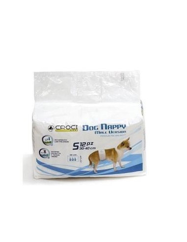 DOG NAPPY PAÑAL PARA PERRO MACHO S 30-40cm 12uds NAYECO VET