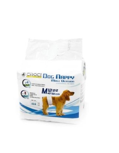 DOG NAPPY PAÑAL PARA PERRO MACHO M (40-50CM) 12uds NAYECO VET