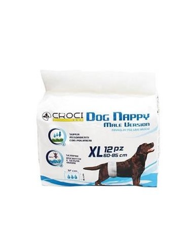 DOG NAPPY PAÑAL PARA PERRO MACHO XL 60-85cm 12uds NAYECO VET