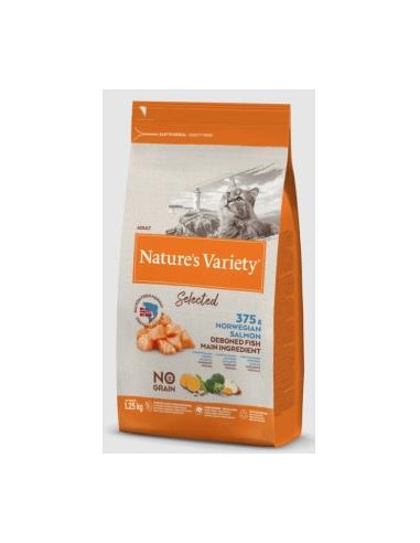 NATURES VARIETY FELINE ADULT SALMON NOR 1,25kg. NATURE S VARIETY VET