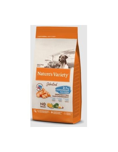 NATURES VARIETY CANINE ADULT MINI SALMON 7kg. NATURE S VARIETY VET