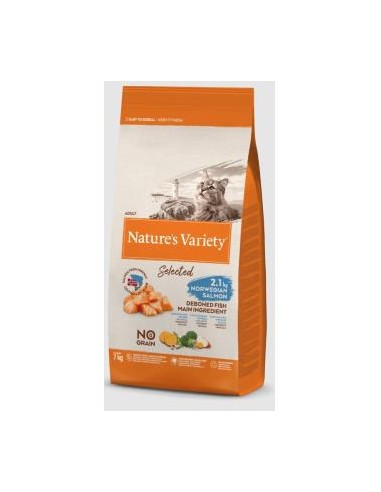 NATURES VARIETY FELINE ADULT SALMON NORUEG 7kg. NATURE S VARIETY VET