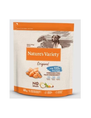 NATURES VARIETY CANINE ADULT MINI SALMON 600gr. NATURE S VARIETY VET