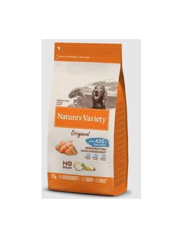 NATURES VARIETY CANINE ADULT MD MAX SALMON 2kg. NATURE S VARIETY VET